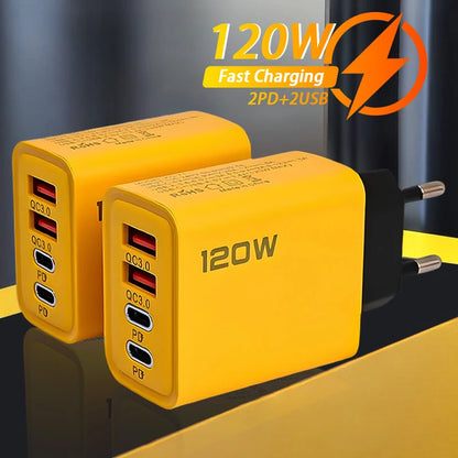 Ładowarka 120W 4 Porty USB Type-C PD QC3.0 - Szybka iPhone Samsung Xiaomi