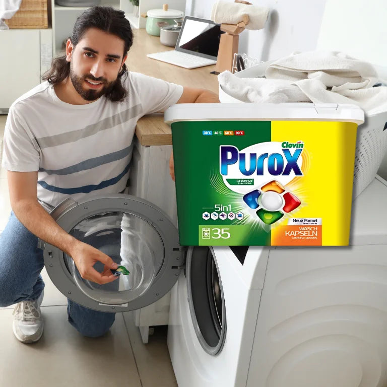 PUROX Universal Powder Gel Kapsułki 35szt x2 - Zestaw Kapsułek do Prania Purity