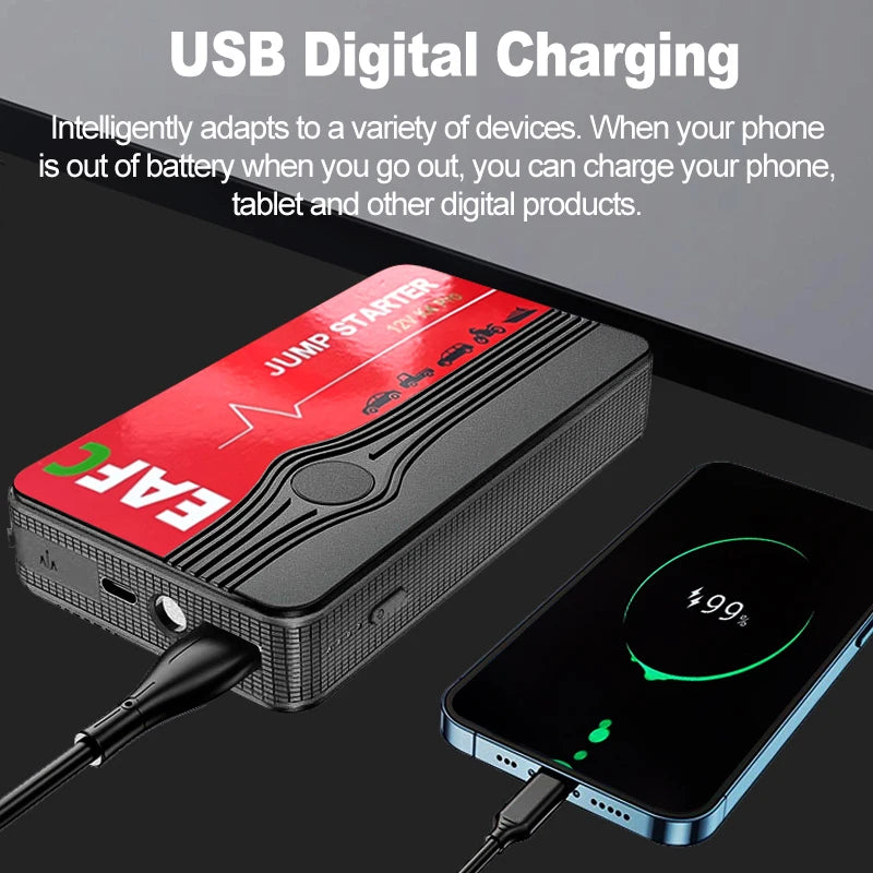 Rozrusznik Samochodowy 600A - Przenośny Booster Benzyna Diesel 12V