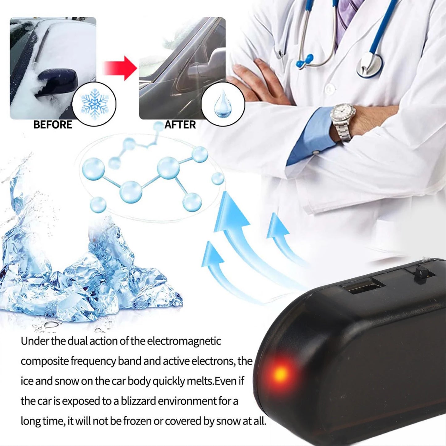 Urządzenie do Usuwania Śniegu DOACT - Elektromagnetyczne Antyoblodzeniowe Automatyczne Odśnieżanie Samochodu