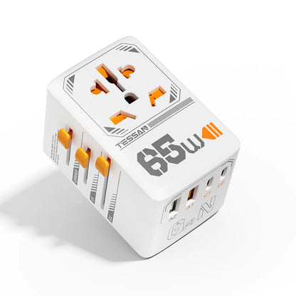 Adapter Podróżny TESSAN 140W GaN - Uniwersalny EU/UK/US/AUS + 4x USB
