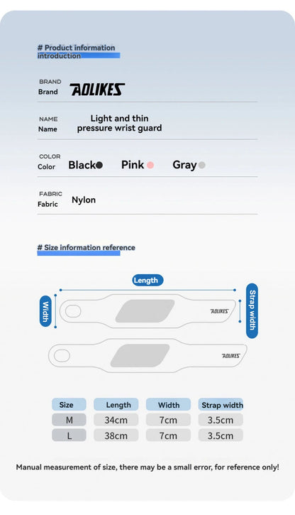 AOLIKES Ultra Thin and Soft Wrist Brace Wrist Wraps for Men and Women, Adjustable Wrist Support for Basketball Tennis Badminton