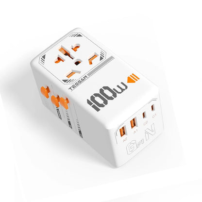 Adapter Podróżny TESSAN 140W GaN - Uniwersalny EU/UK/US/AUS + 4x USB