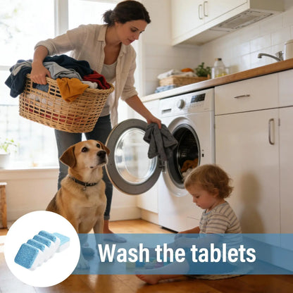 Washer Machine Cleaner Tablets 48 Pieces Safe Stain Remover Washing Machine Descaler For Odor Grime Scale Buildup Home Bathroom