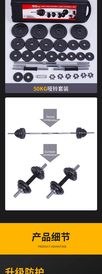 Żeliwne Hantle 10-30kg - Zestaw Hantli i Sztangi do Siłowni Domowej z Pudełkiem