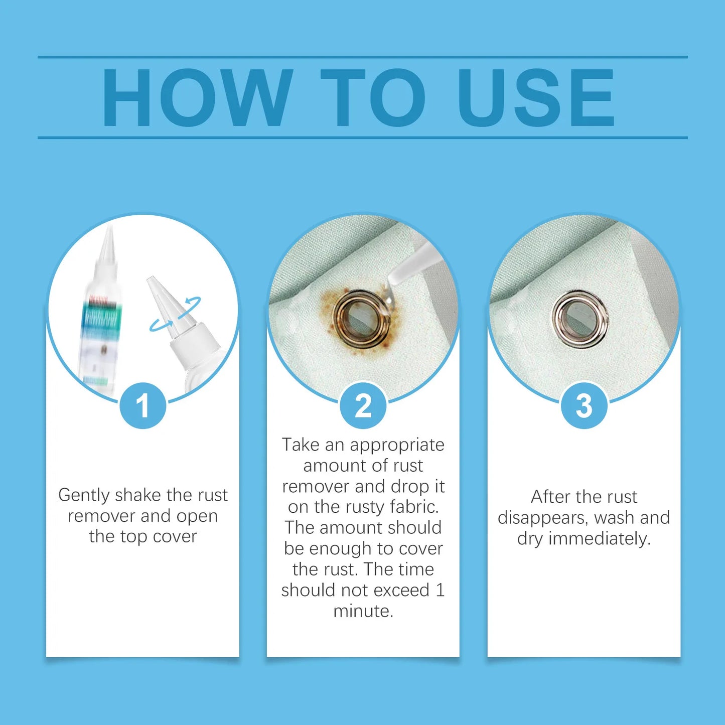 Fabric Rust Remover 100ml - Stain Cleaner for Clothes, Oil, Coffee & Water Stains - Laundry Detergent for Fresh & Old Stains