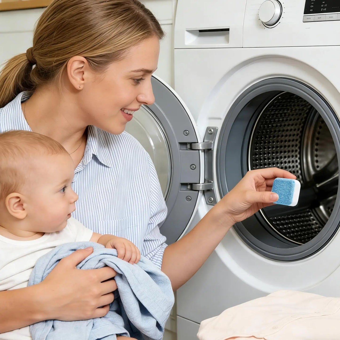 Washer Machine Cleaner Tablets 48 Pieces Safe Stain Remover Washing Machine Descaler For Odor Grime Scale Buildup Home Bathroom