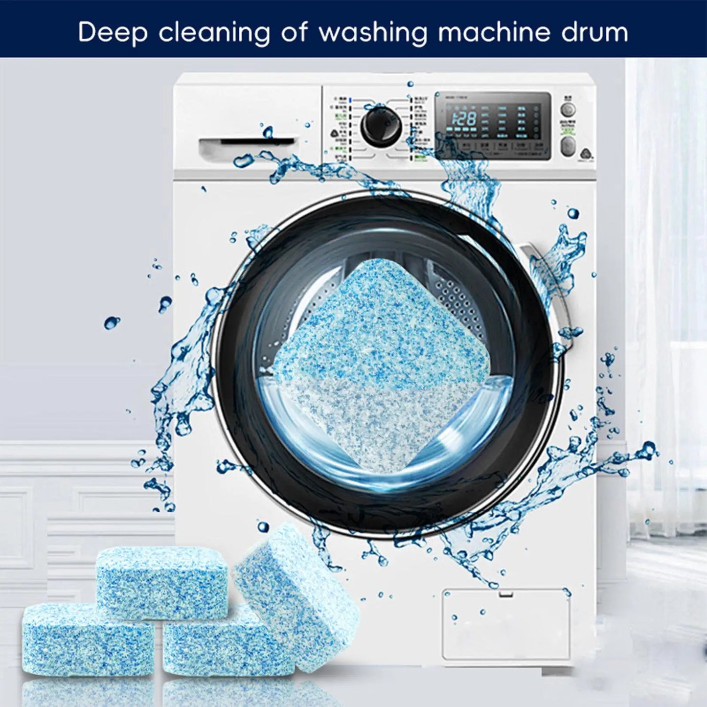 Washing Machine Cleaner Tablets 24 Tablets Odor Eliminator Top Loader Washer Descaler For Laundry Top Front Loader Washing