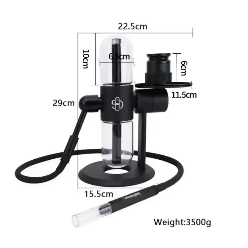 Fajka Grawitacyjna 11.4″ Metal - Podwójna Hookah Shisha z Torbą