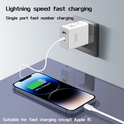 Ładowarka 120W Fast Charger USB Type C PD - Szybkie Ładowanie QC3.0 dla iPhone Xiaomi Samsung