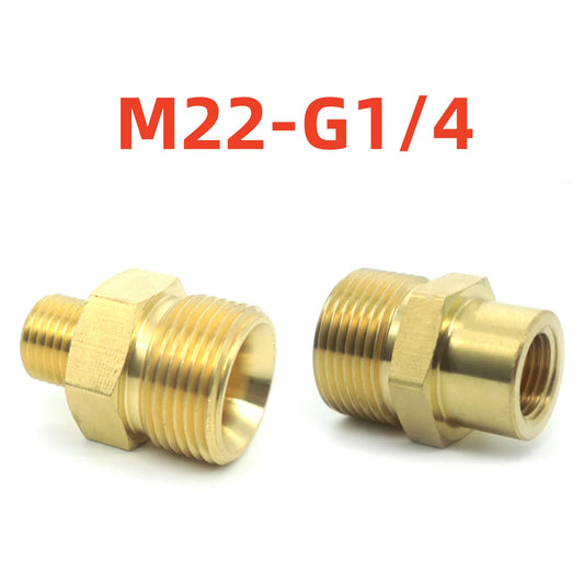 Adapter Drision M22 Male 1/4 Inch - Brass Water Jet Connector Fitting Washer High Pressure