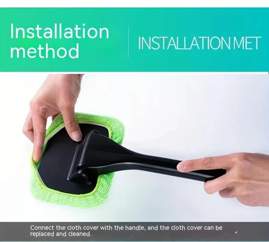 Szczotka do Czyszczenia Szyb Samochodowych - Zestaw z Gąbką i Ściągaczką