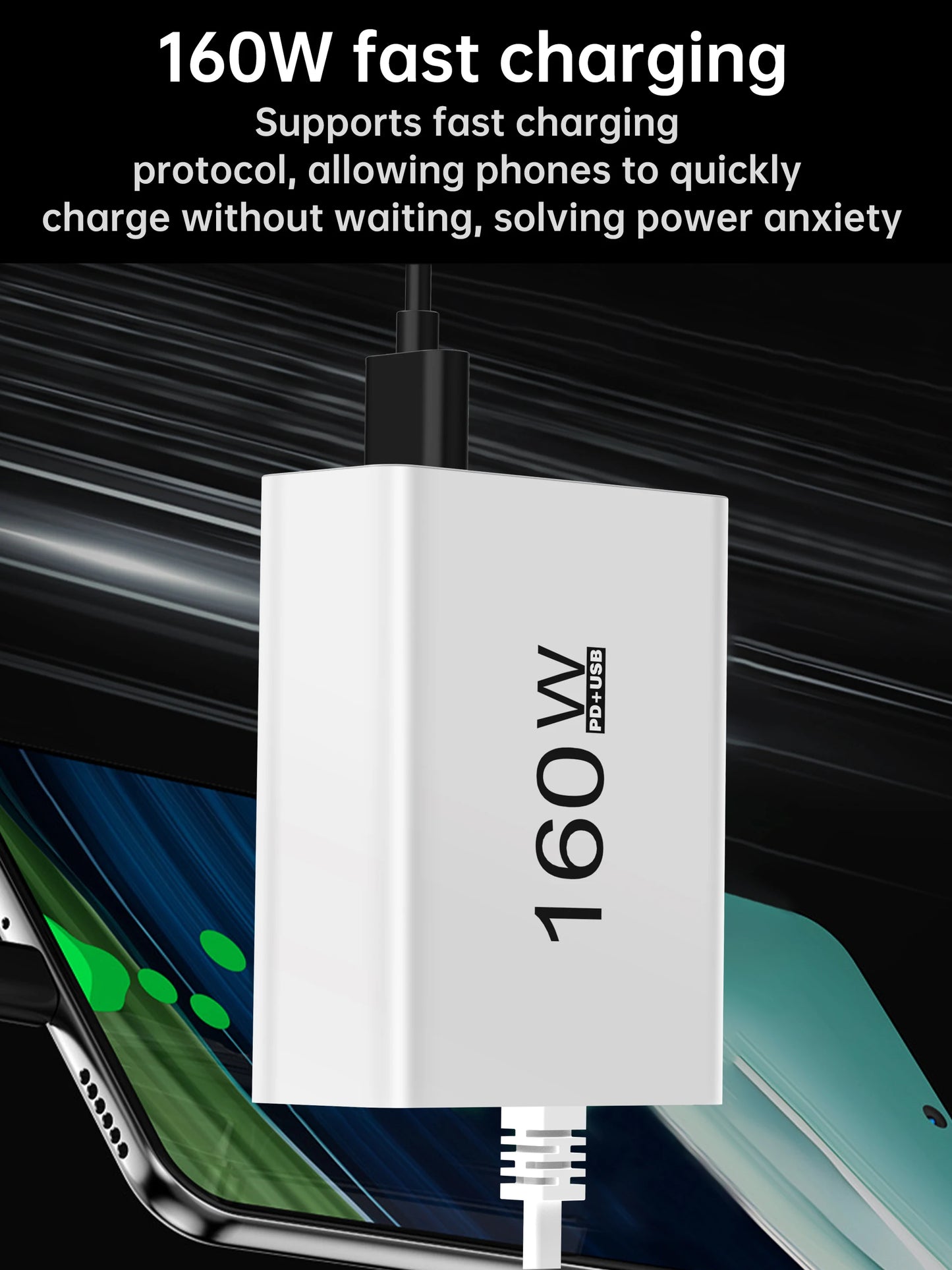 Ładowarka Sieciowa 160W USB-C - Szybkie Ładowanie 7 Portów