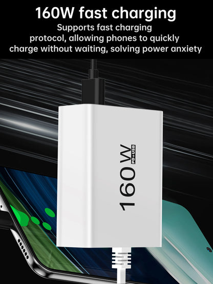 Ładowarka Sieciowa 160W USB-C - Szybkie Ładowanie 7 Portów