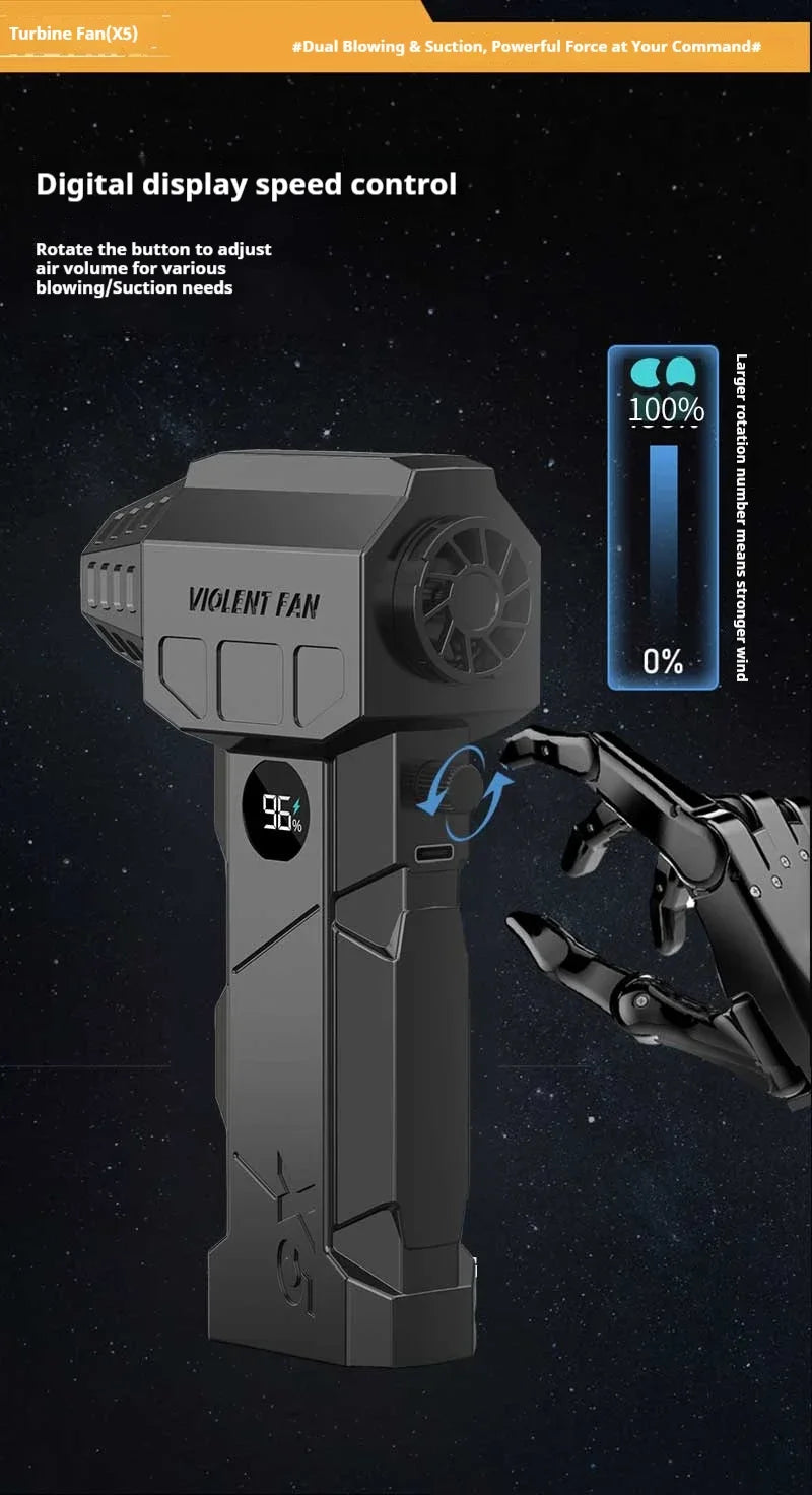 Dmuchawa 990000RPM Turbo - Powerful Air Blower Brushless Motor 198km/h Display Vacuum Kit