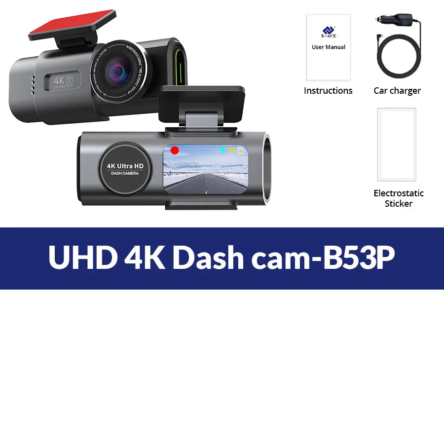 Kamera Samochodowa Dash Cam 4K UHD - DVR Night Vision WiFi GPS Parking 24H