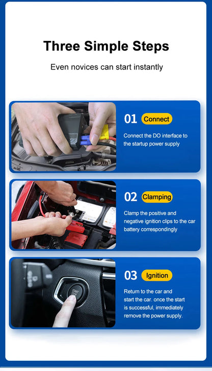 Rozrusznik EAFC 600A 12V - Jump Starter z Latarką LED SOS Powerbank