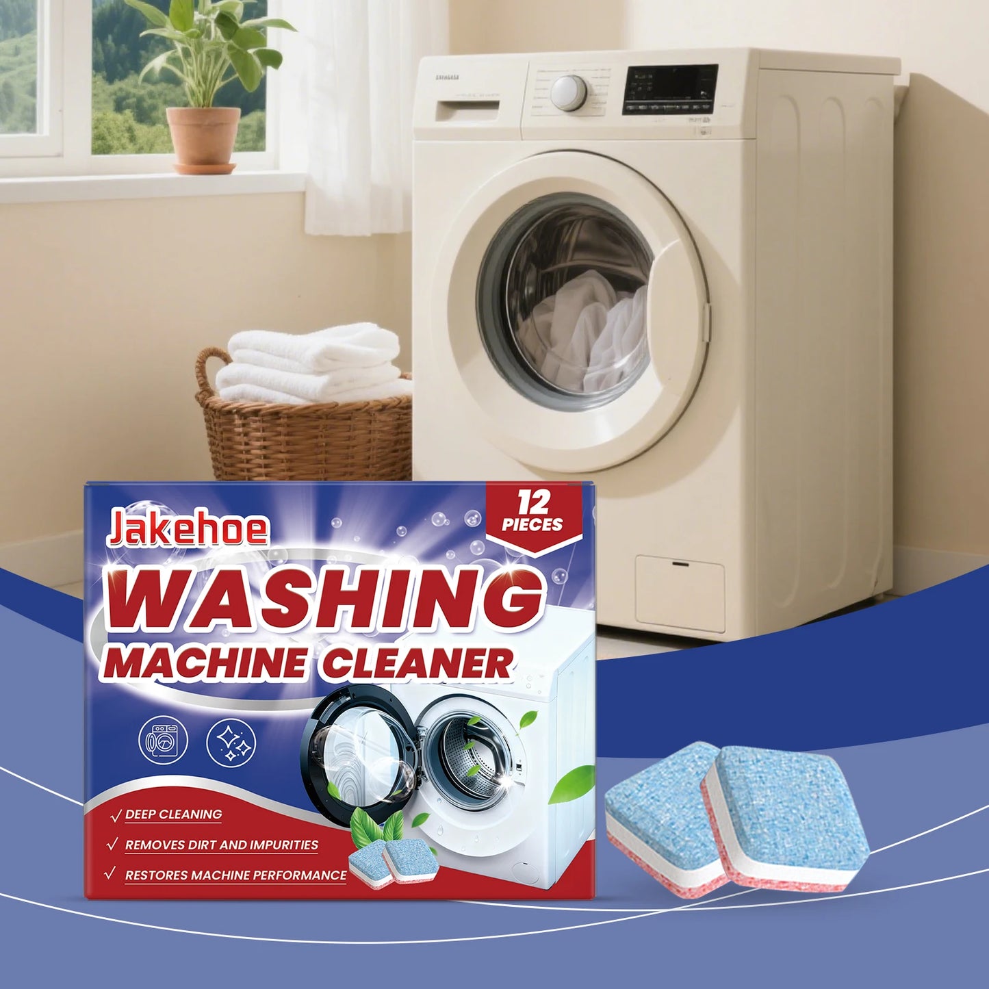 Washing Machine Cleaner Tablets Deep Dissolve Stubborn Dirt Remove Odor Inhibit Bacterial Growth Powerful Mildew Remover Cleaner