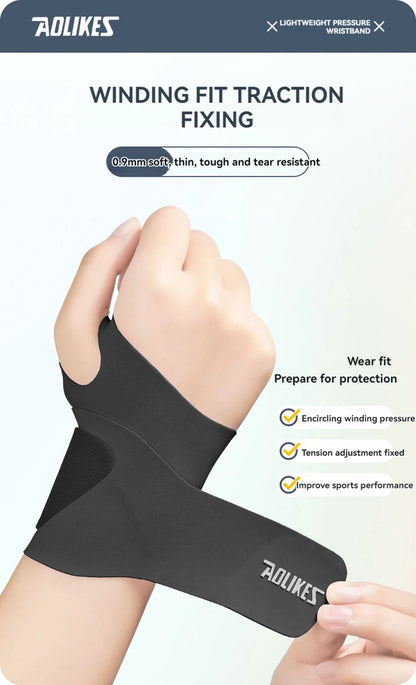 AOLIKES Ultra Thin and Soft Wrist Brace Wrist Wraps for Men and Women, Adjustable Wrist Support for Basketball Tennis Badminton