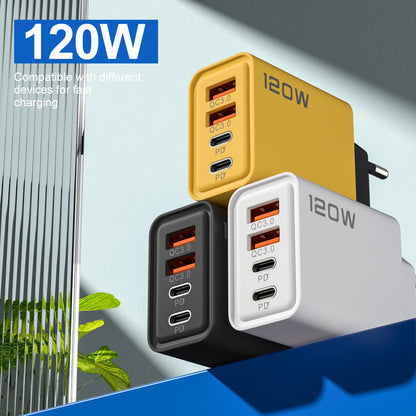 Ładowarka 120W 4 Porty USB Type-C PD - Szybka Samsung iPhone Xiaomi Huawei