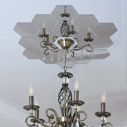 Naklejki Lustrzane Heksagon 6/12szt 3D - Akrylowe Samoprzylepne Dekoracje Ścienne