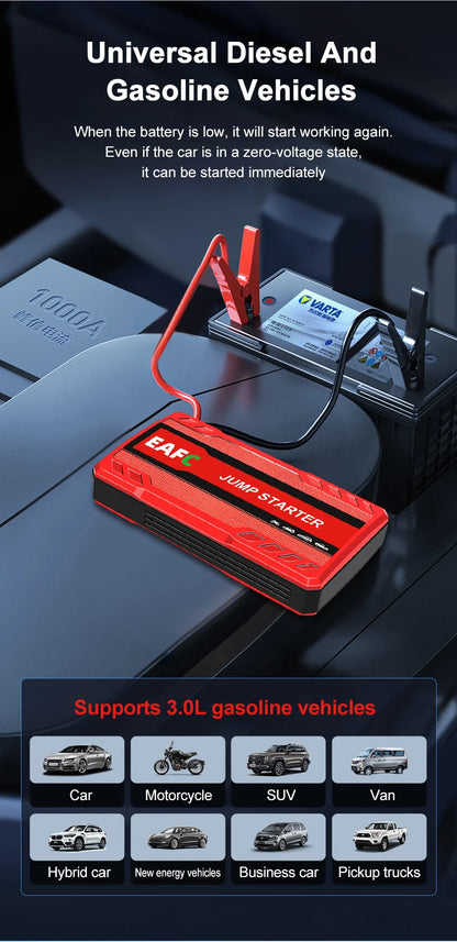 Rozrusznik Samochodowy 600A - Przenośny Powerbank Awaryjny 12V