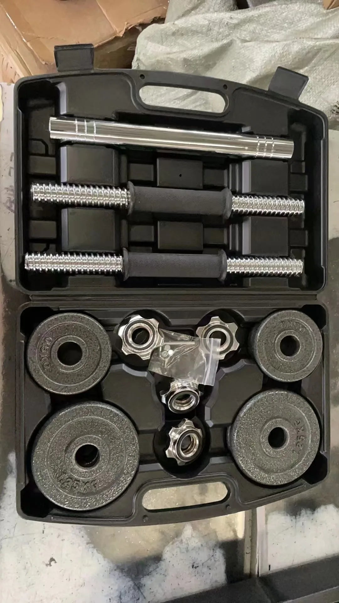 Żeliwne Hantle 10-30kg - Zestaw Hantli i Sztangi do Siłowni Domowej z Pudełkiem