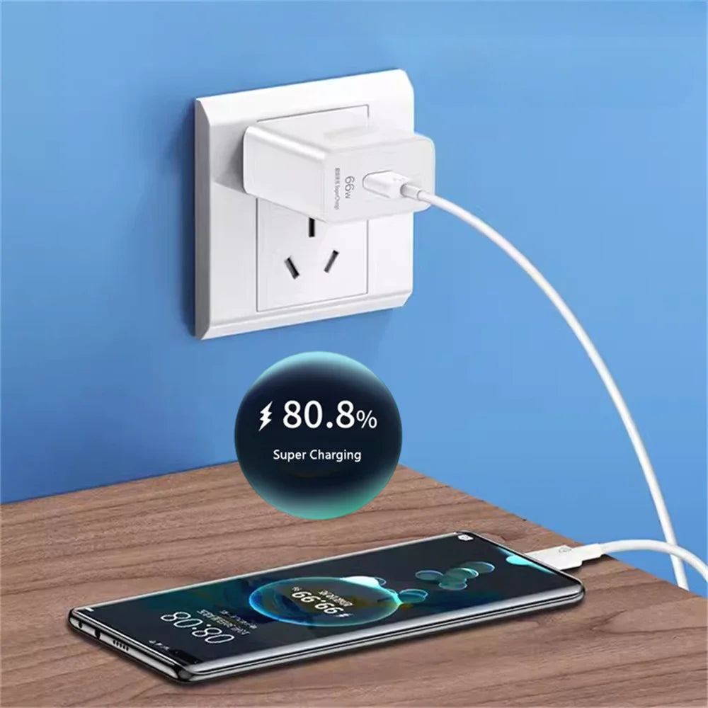 Ładowarka Huawei 66W Super Fast Charger - Type C Kabel 6A dla Mate 40 50 60 P50 P60 Nova Honor