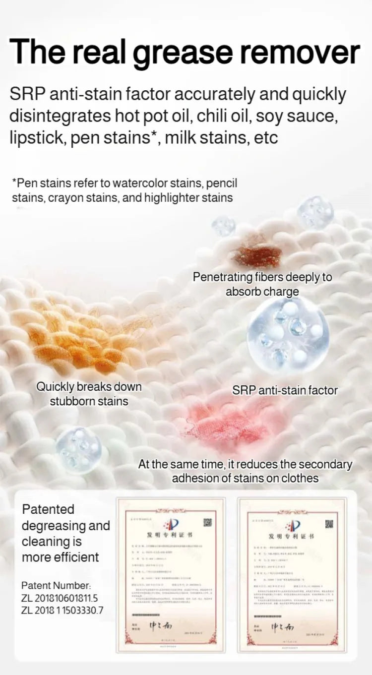 Portable stain remover Stain remover Food stains Daily use Instant stain removal nonwashable and nonmarking laundry detergent