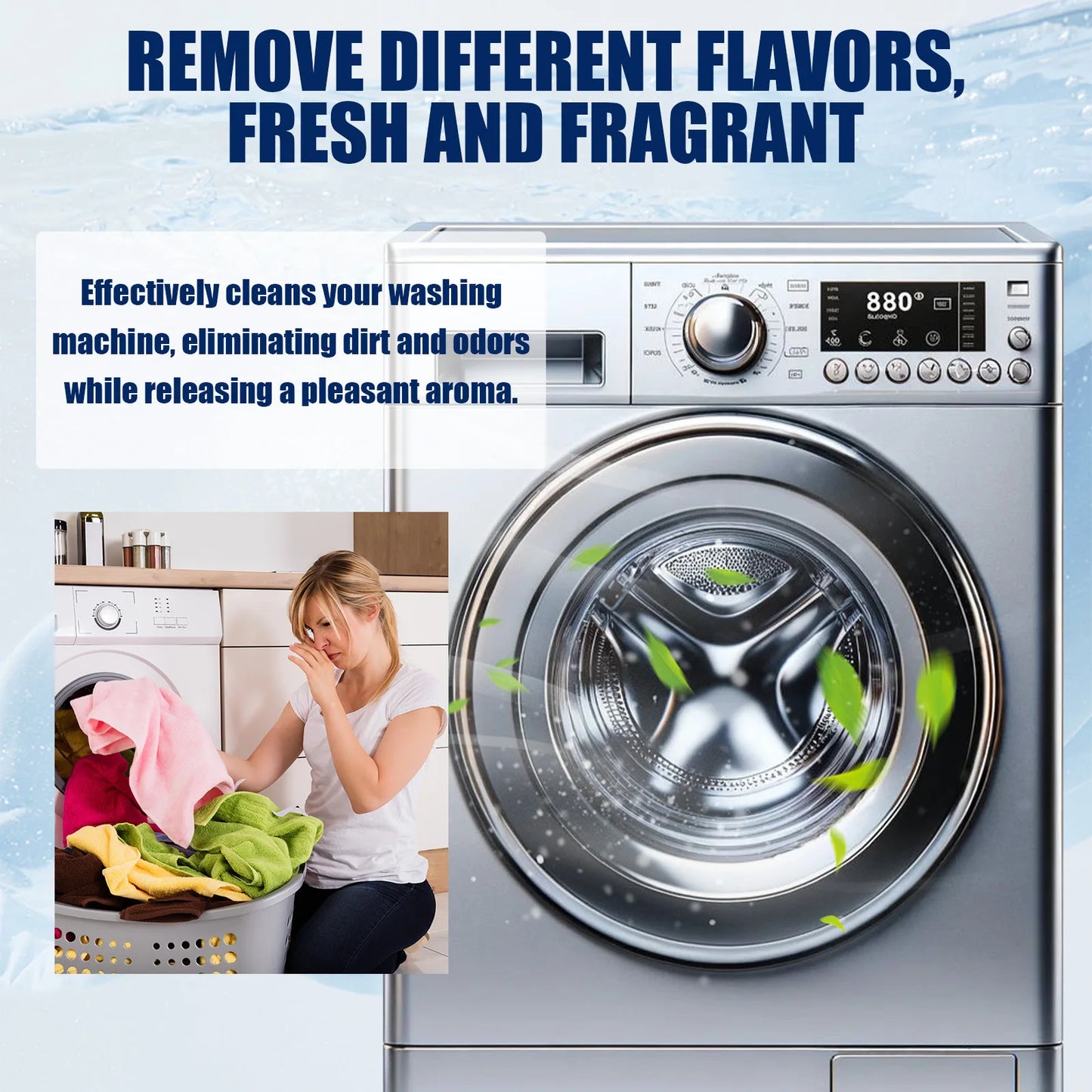 Washing Machine Cleaner Tablets - Removes Odor & Buildup in Front/Top Load Washers, Deep Cleans Drum & Pipes, Fresh Scent