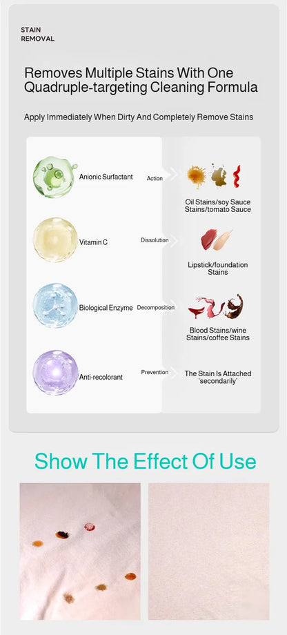 Stain Remover Pen Portable Oil Stain Remover For White Clothes No-Rinse Laundry Detergent Powder Alternative Strong