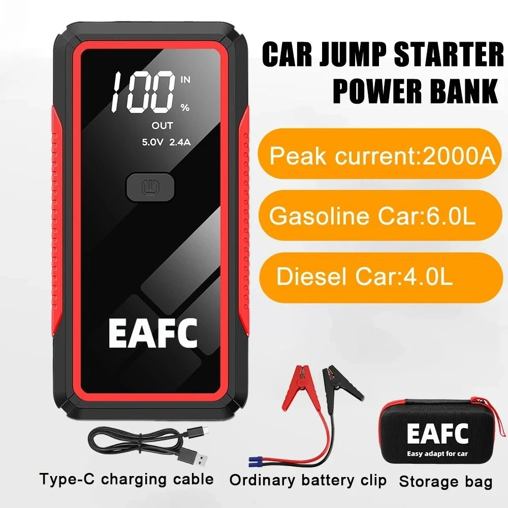 Rozrusznik Samochodowy 2000A/1200A/600A - Powerbank 12V JumpStarter