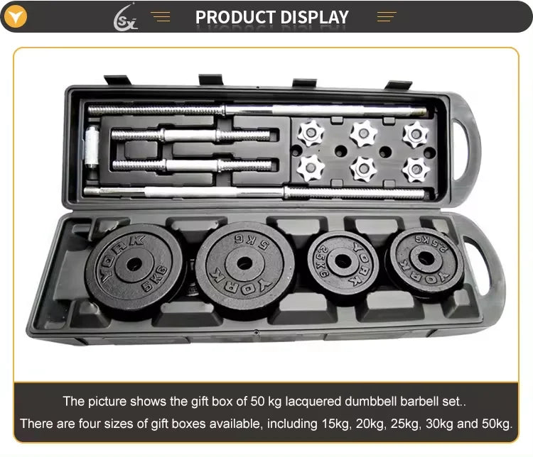 Żeliwne Hantle 10-30kg - Zestaw Hantli i Sztangi do Siłowni Domowej z Pudełkiem