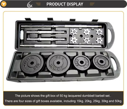 Żeliwne Hantle 10-30kg - Zestaw Hantli i Sztangi do Siłowni Domowej z Pudełkiem
