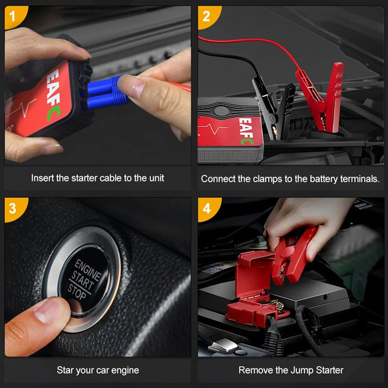 Rozrusznik Samochodowy 600A - Przenośny Booster Benzyna Diesel 12V