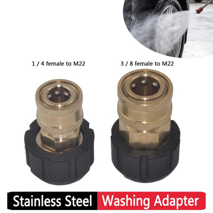 Adapter 1/4 3/8 Quick Connect Female M22 14-15mm - Pressure Washer 5000PSI Gun Adapter