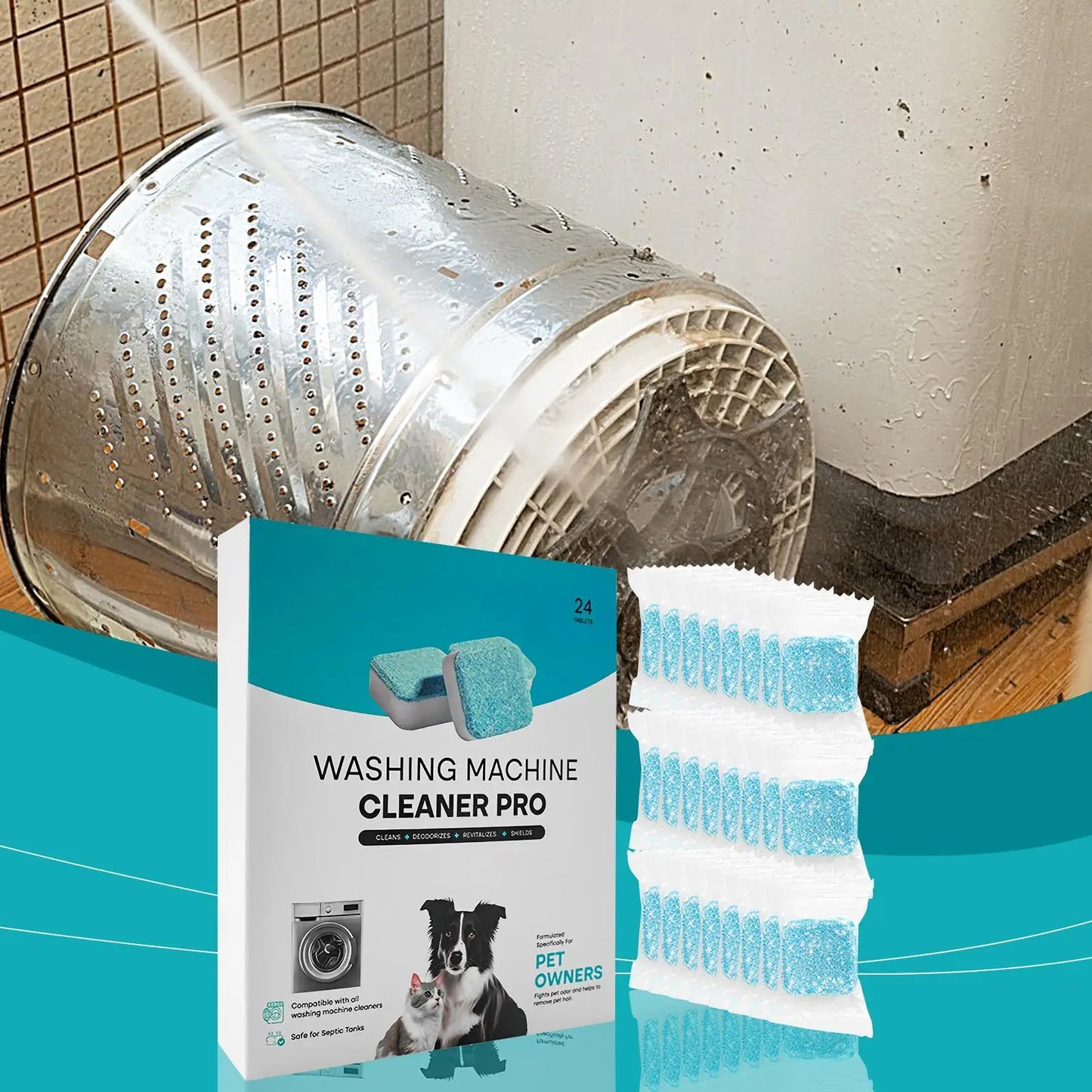 Washing Machine Cleaning Tablets 24Pcs/set Deep Cleaning Stain Remover Laundry Tub Deodorizer For Oxygen Cleaning