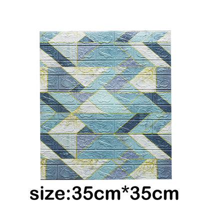 Panele Ścienne 3D Cegła 35x30cm - 12szt Samoprzylepna Tapeta Retro Pianka