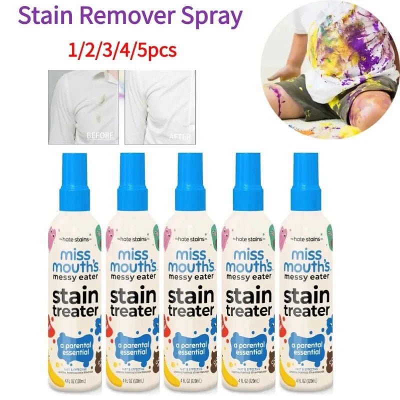 Stain Remover Spray Portable Stain Treater for Laundry Fabric Oil Remover Effective Laundry Spray for Food Pet Candle Stains