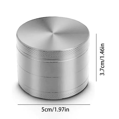 Metalowy Młynek do Ziół i Przypraw 4-Warstwowy - Ręczny Grinder 40/50mm ze Stopu Cynku
