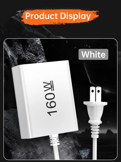 Ładowarka Sieciowa 160W USB-C - Szybkie Ładowanie 7 Portów