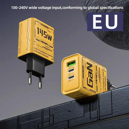 Ładowarka Sieciowa 145W 3 Porty USB-C - Szybkie Ładowanie PD QC3.0