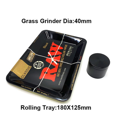 Grinder ze Stopu Cynku 40/50mm z Metalową Tacką Rolling Tray - Zestaw