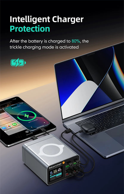 Ładowarka 80W/120W 8 Portów USB Type-C Wireless PD QC3.0 - Stacja Ładująca