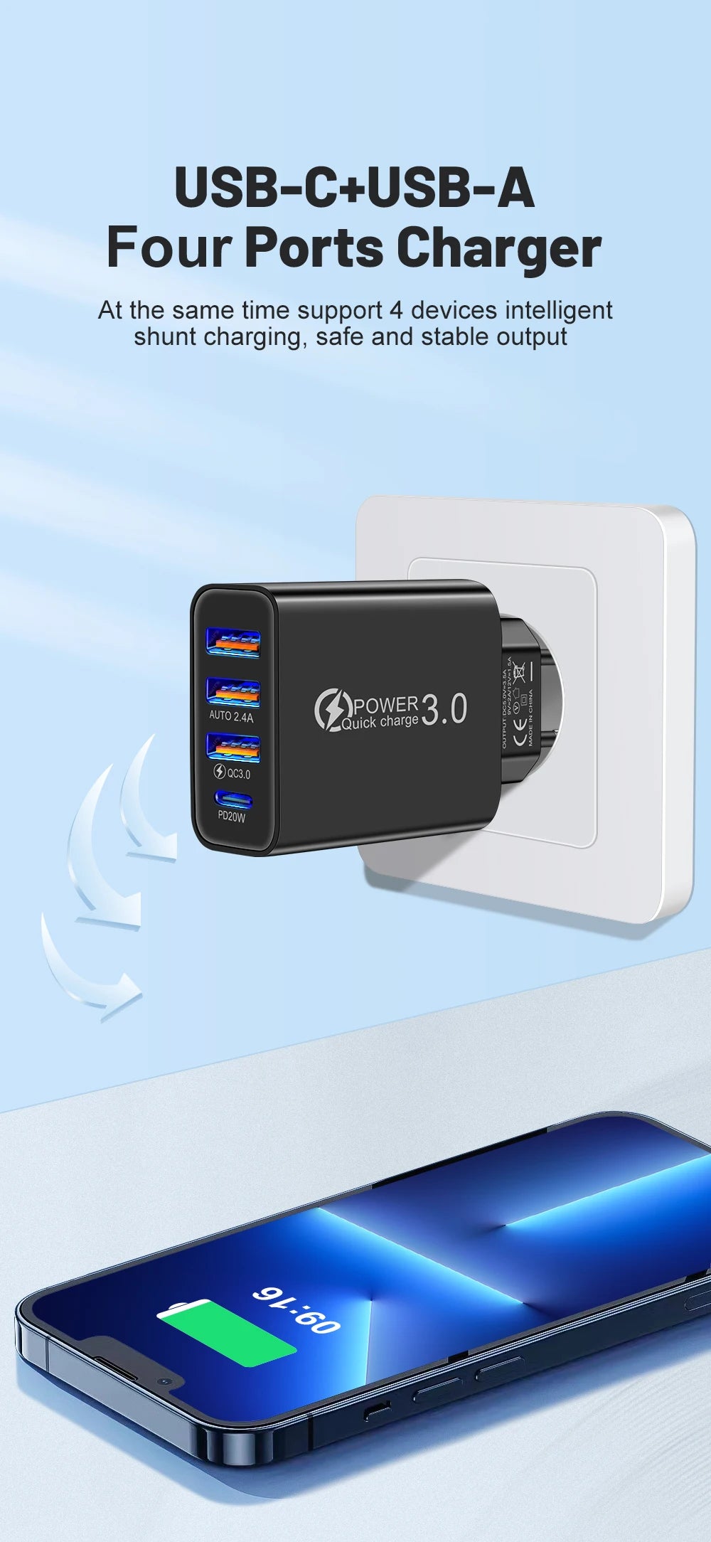 Ładowarka 20W Multi Port USB PD - Szybka Xiaomi iPhone 13 12 Samsung