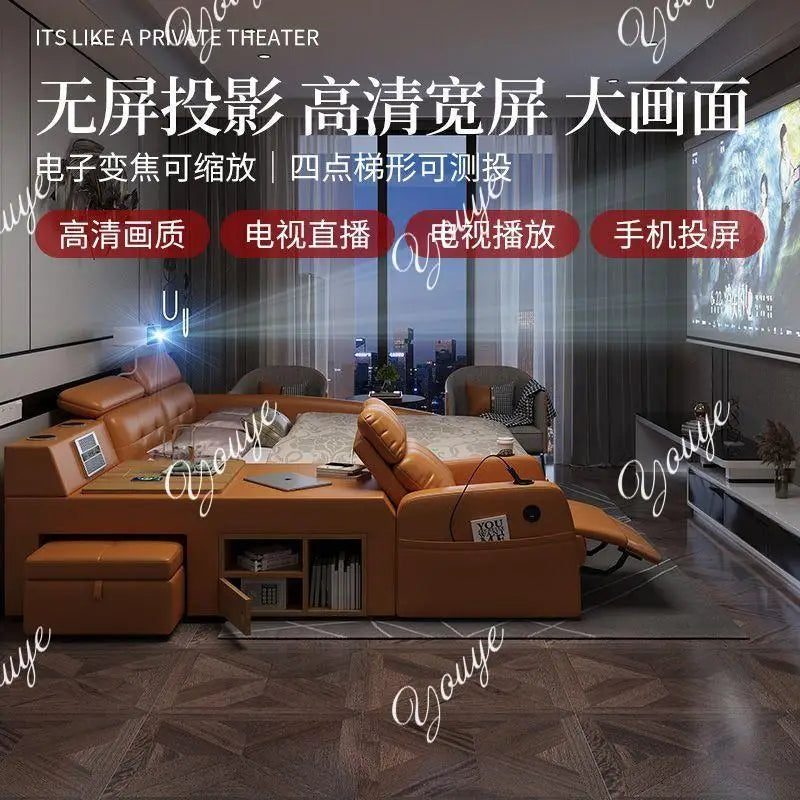 Łóżko Tatami z Projektorem 150/180x200cm - Elektryczne Smart Bed Space Capsule