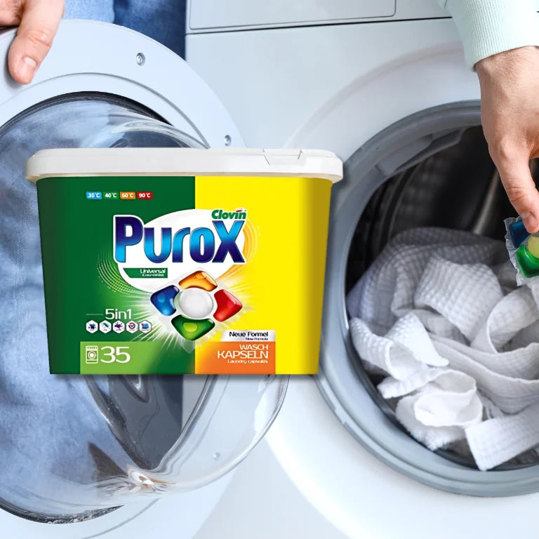 PUROX Universal Powder Gel Kapsułki 35szt x2 - Zestaw Kapsułek do Prania Purity