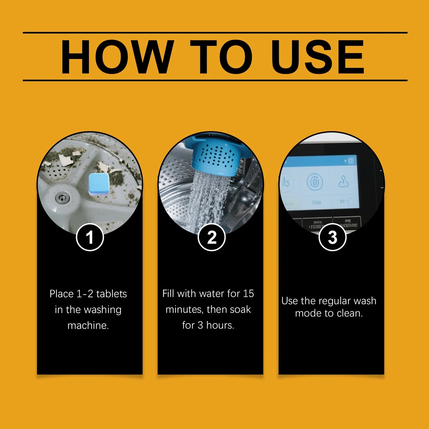 Powerful Washing Machine Cleaner Tablets - Deep Cleans, Removes Tough Stains & Limescale, Eliminates Odor & Mold