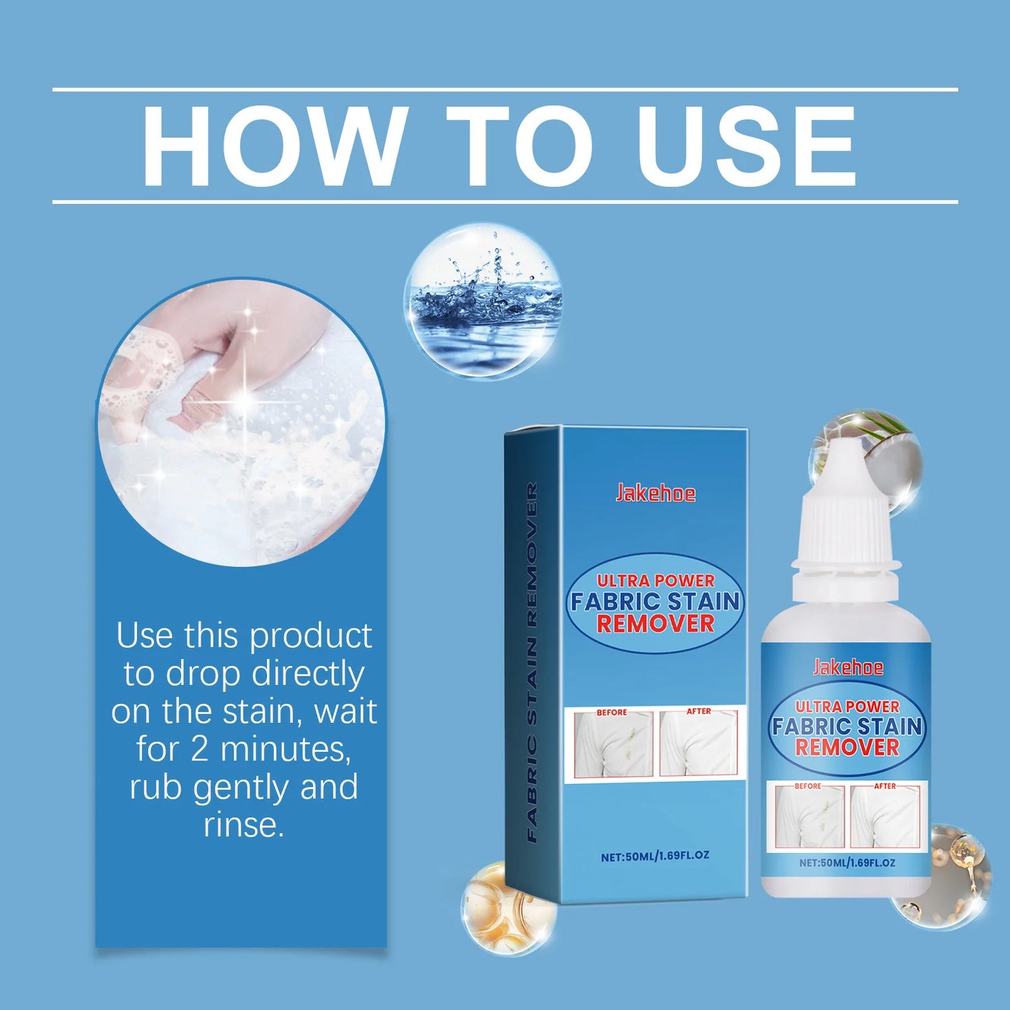 Fabric Stain Remover Clothes Rusts Coffee Stain Remover All in 1 Powerful Cloth Wash Soap Concentrated Fresher Laundry Detergent