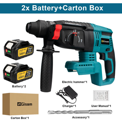 Wiertarka Udarowa Gisam 26mm Brushless - Młot Obrotowy Makita 18V Bezprzewodowa